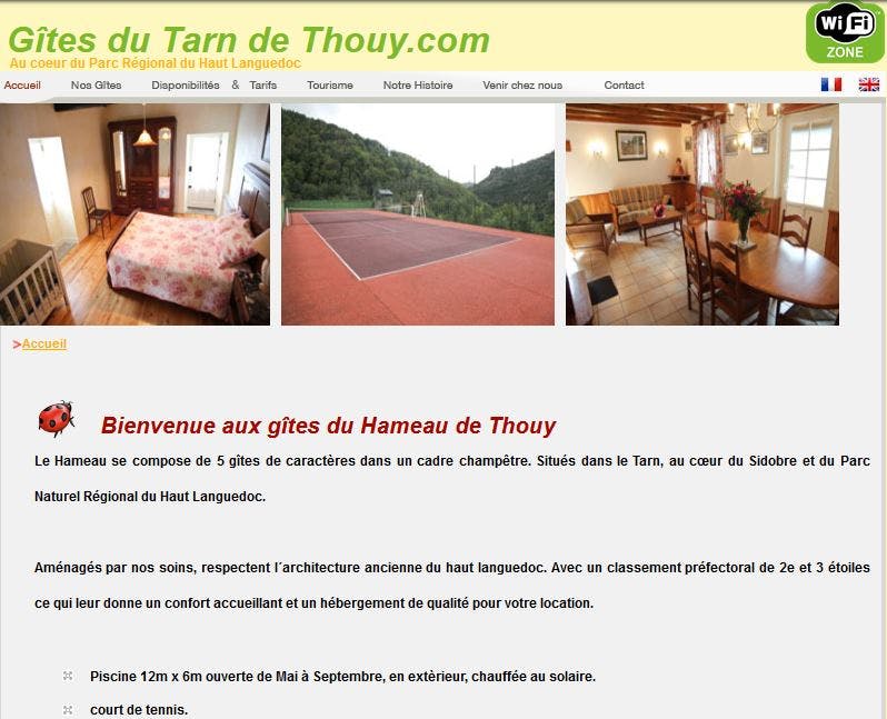 Gîtes de Thouy website